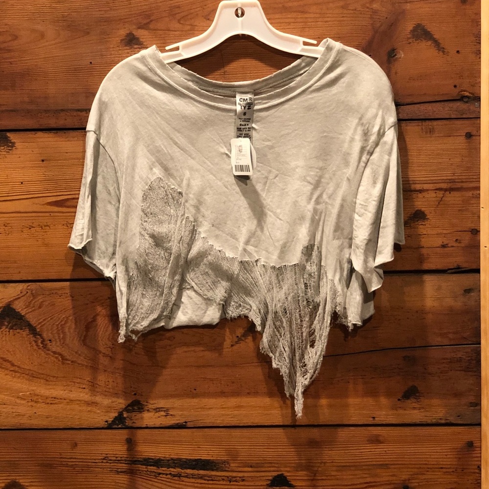 Cropped Grey Tee